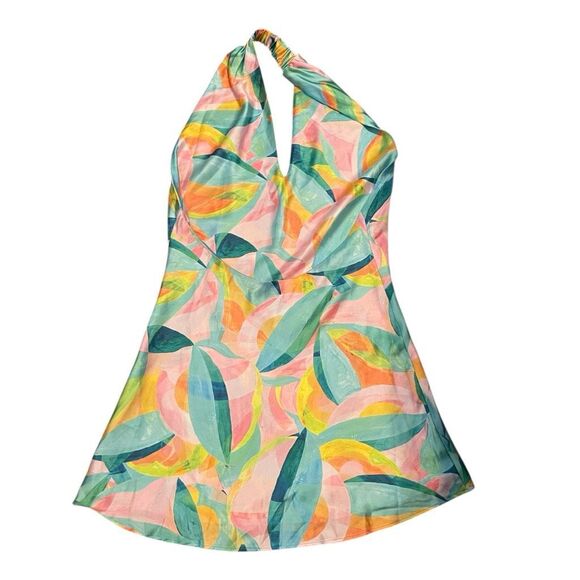 Show Me Your Mumu Jasmine Halter Mini Dress Burst Luxe Satin M - Picture 9 of 9